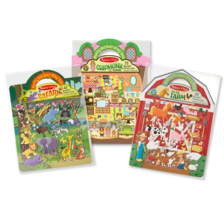 Melissa & Doug Puffy Sticker Activity Books Set - Farm, Safari, and Chipmunk - FSC Certifi - Image 2